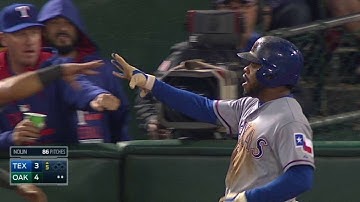 TEX@OAK: Beltre cuts the deficit with a sacrifice fly