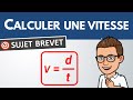 Comment calculer une vitesse   sujet brevet  physique chimie  mathmatiques