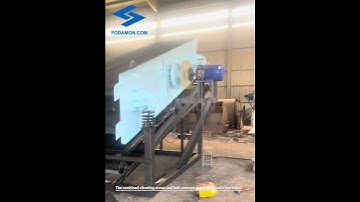 The combined vibrating screen and belt conveyor is being tested in workshop  Fodamon