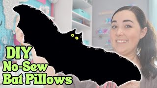 Easy No Sew Felt Bat Pillows DIY Halloween Tutorial