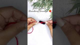 Crochet Strawberry Scrunchie #diy #crochet #youtube #ytshorts #shorts