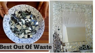 DIY | Home Decore With Waste Material | Best Out Of Waste | Broken Mirror Craft