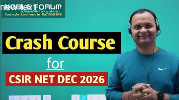 Crash Course for CSIR NET December 2025 Mathematics | Noble Forum