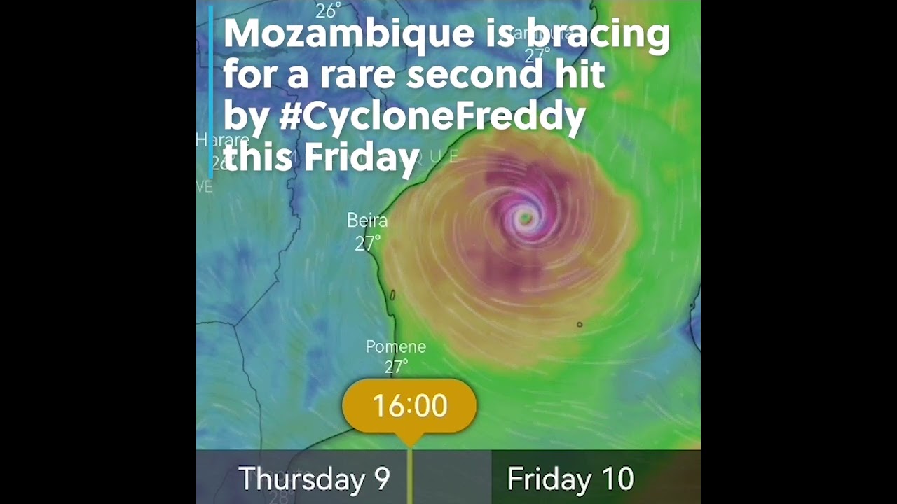 Tropical #CycloneFreddy to make landfall in #Mozambique on Friday in rare second hit. Tropical #CycloneFreddy to make landfall in #Mozambique on Friday in rare second hit.