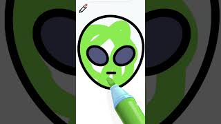 how to draw alien face for kids || bolalar uchun begona yuzni qanday chizish mumkin