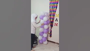 طريقة عمل زينة بالونات سهلة ستاند بالون وزينة عيد الام 