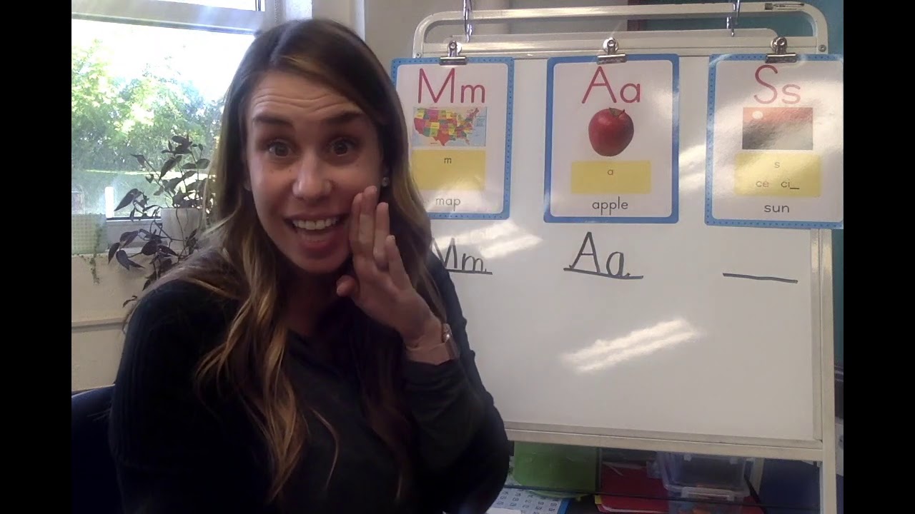 Mrs. McDowell reviews the sounds for Mm, Aa, and Ss and teaches a new