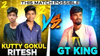 😱Challenge Accepted😈| Kutty Gokul & Ritesh Gaming Vs Gaming Tamizhan | 2 Vs 1 Best Clash Squad Match