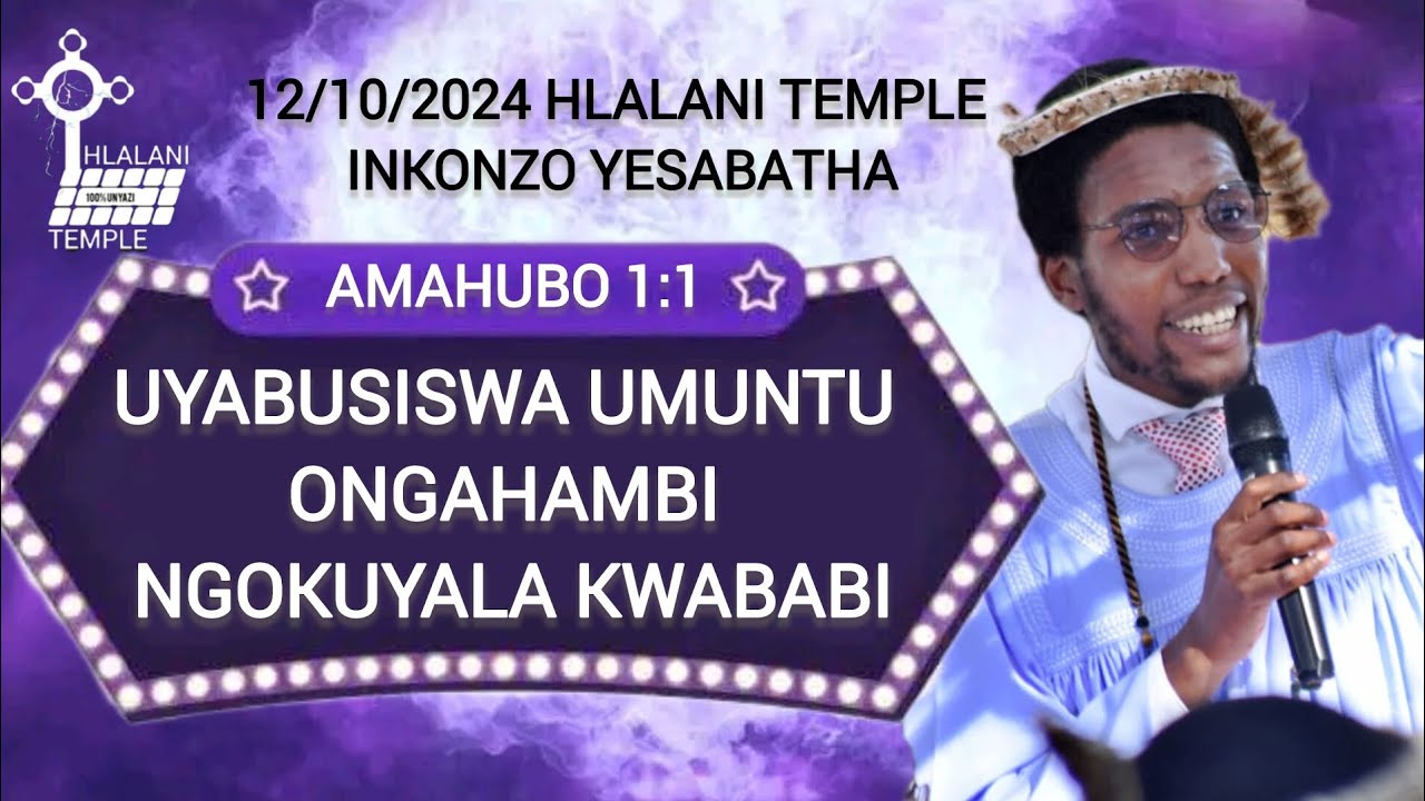 Shembe: INKONZO YESABATHA EHLALANI TEMPLE EMANZIMTOTI-MHLENGI NGUBANE12/10/24