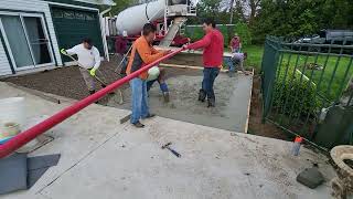 8 yards of concrete poured in 35 minutes