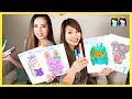 3 Marker Challenge with Sister! Princess Squad, Winkie, and Karat