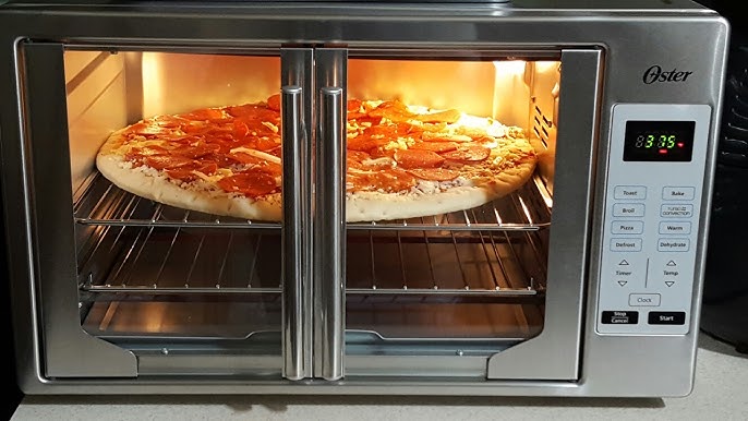 Luby Large Toaster Oven Countertop French Door Designed, 18 Slices, 14'' Pizza, 20lb Turkey, Silver