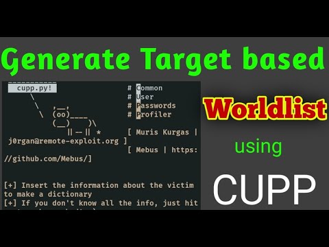 Making Password Lists WIth Cupp