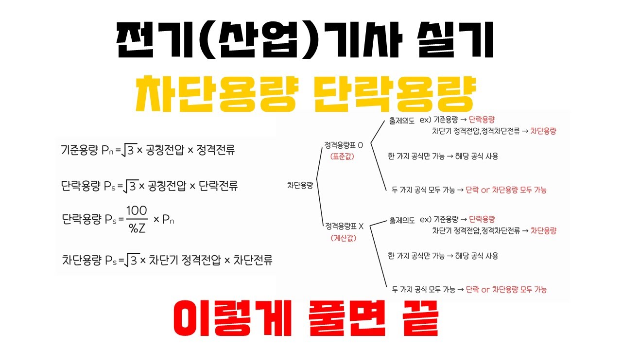 [전기(산업)기사 실기] 차단용량, 단락용량 이렇게 풀면 끝!