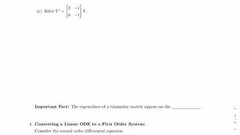 Eigenvalues, Eigenvectors and Linear Systems Part 4