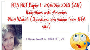 NTA NET Paper 1 20th Dec 2018 afternoon answer keys