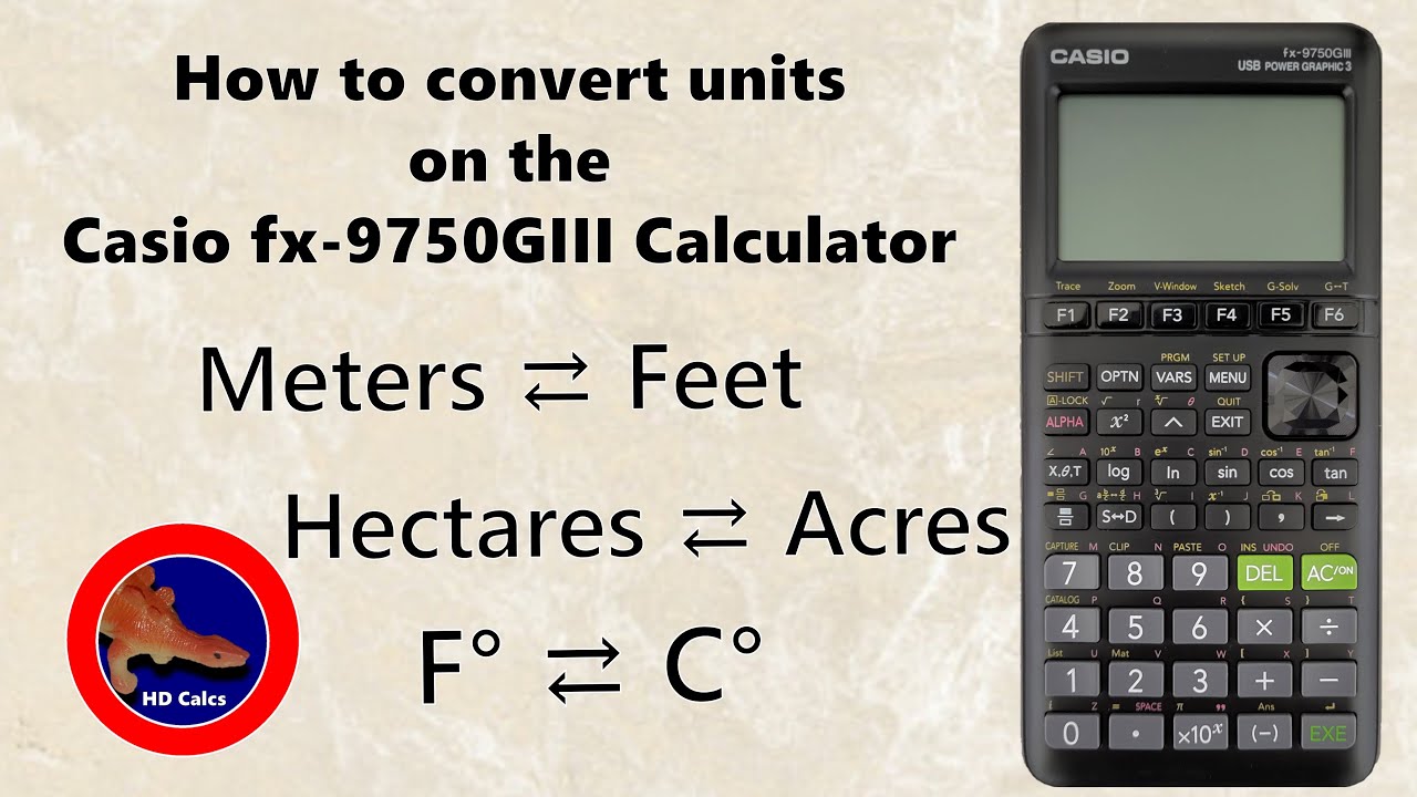 How to convert units on the Casio fx9750GIII Graphing Calculator YouTube