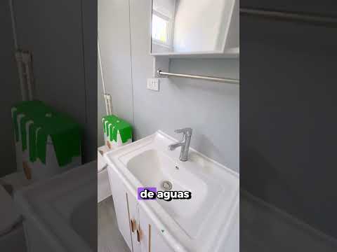 Baños de casas modulares estan totalmente equipados con accesorios listo para ocupar #casasmodernas