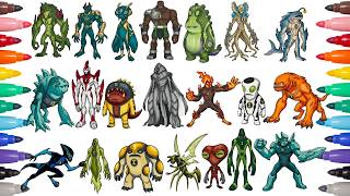 Coloring Every Ultimate Ben 10 Alien with brand new skins Coloring Every Ultimate Ben 10 Alien with brand new skins