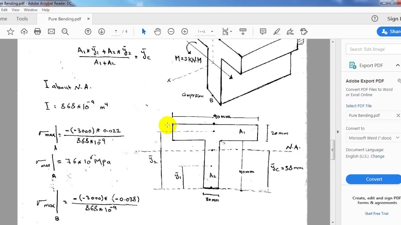 CH4- Part 1 - Pure Bending - YouTube