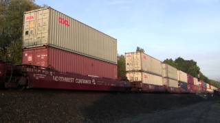 UP 5502 Leads A Stack Train @ Old Town Tacoma, WA w Canon HF11