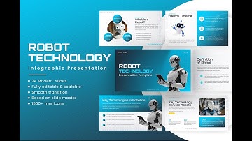 Robot Technology Infographic Template – Futuristic Slides for Tech & STEM Projects!