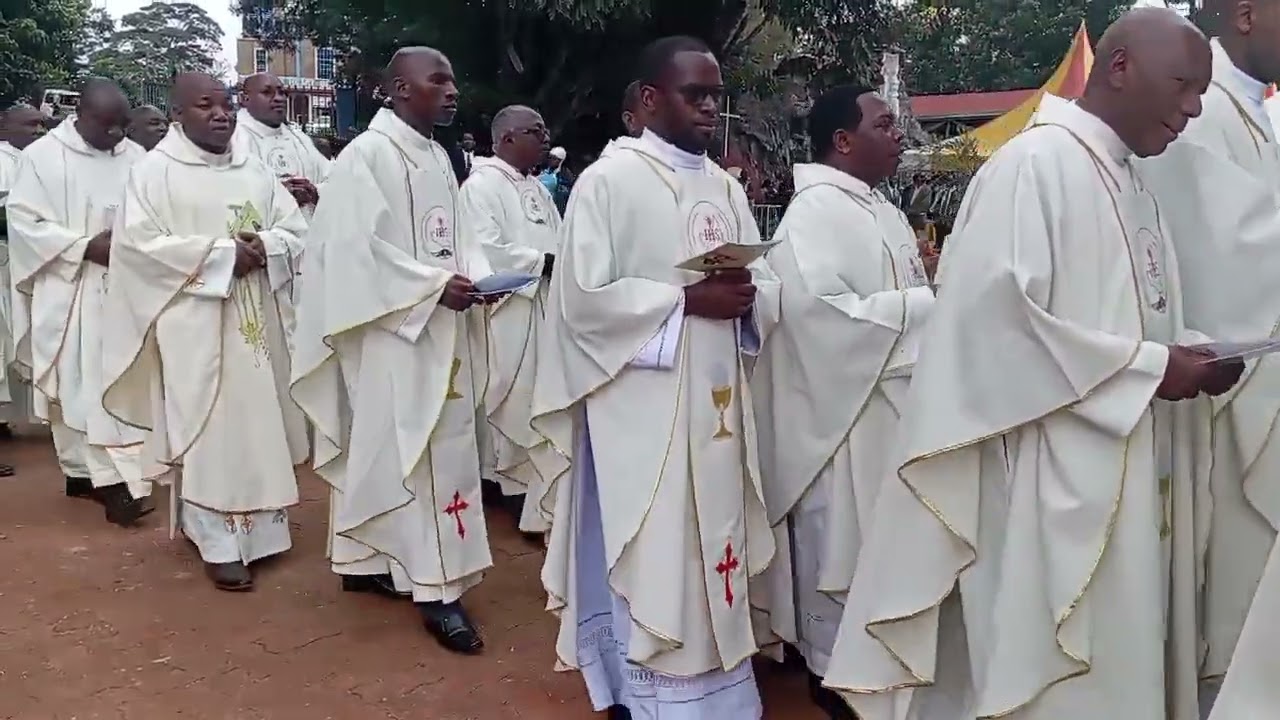 CLERGY PROCESSION CATHOLIC DIOCESE OF MURANG'A FAMILY DAY.