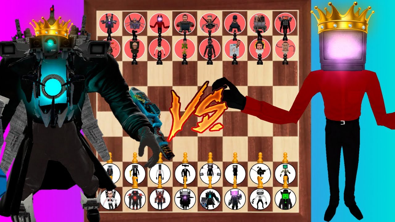 Skibidi Toilet Tournament | Team Upgraded Titan Cameraman vs Team TV Man Evil on chess board