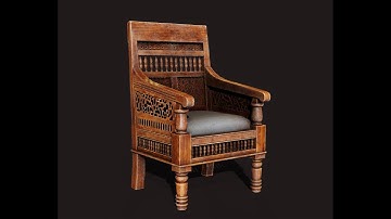 Wooden Chair Game Asset (Turntable)