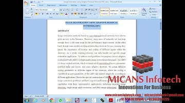 Image restoration using Adaptive Residual Network (ARN)