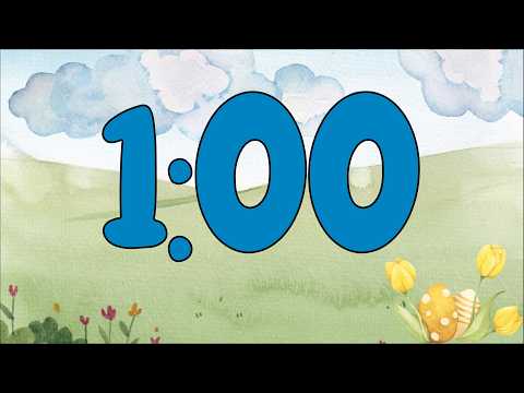 1 Minute Fun Spring Easter Egg Classroom Timer (No Music, Calm Harp Alarm at End)
