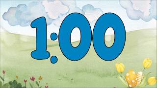1 Minute Fun Spring Easter Egg Classroom Timer (No Music, Calm Harp Alarm at End)