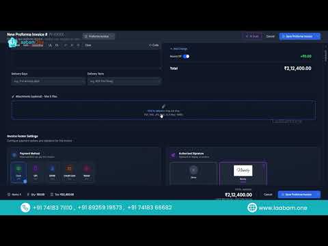 Proforma Invoice Creation