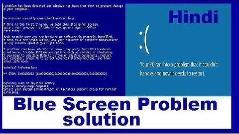 BSOD Fix: (Permanently fix Blue Screen Of Death Error) -[Hindi]