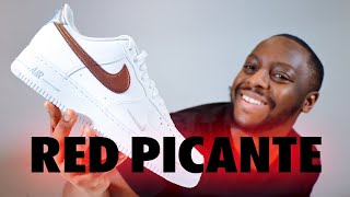 Air Force 1 Red Picante Metallic Swoosh On Foot Review QuickSchopes 459 Schopes FD0654 001 White