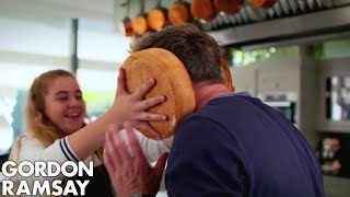 Gordon Ramsay Helps Matilda Cook A Giant Burger