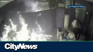 WATCH: Arsonists start fire inside restaurant