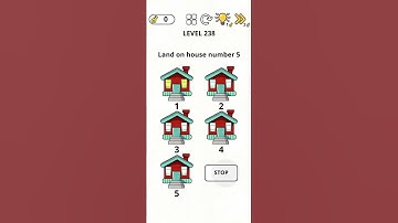 brain games IQ challenge level 238 Land on house number 5 🏘️🏚️
