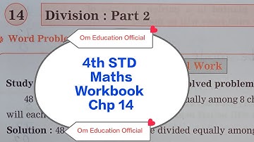 4th STD Maths Workbook Chp 14 Division Part 2 @OmEducationOfficial