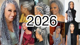 🔥Most Trending & Unique Grey Braids Hairstyles For Black Women‼️Most requested 