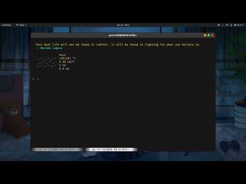 Open terminal with weather info and a quote [optimized version]