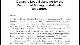 Dynamic Load Balancing for the Distributed Mining of Molecular Structures