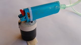 HOMEMADE PAINT GUN/AIRGRAPH MADE WITH AN OLD BIC LIGHTER