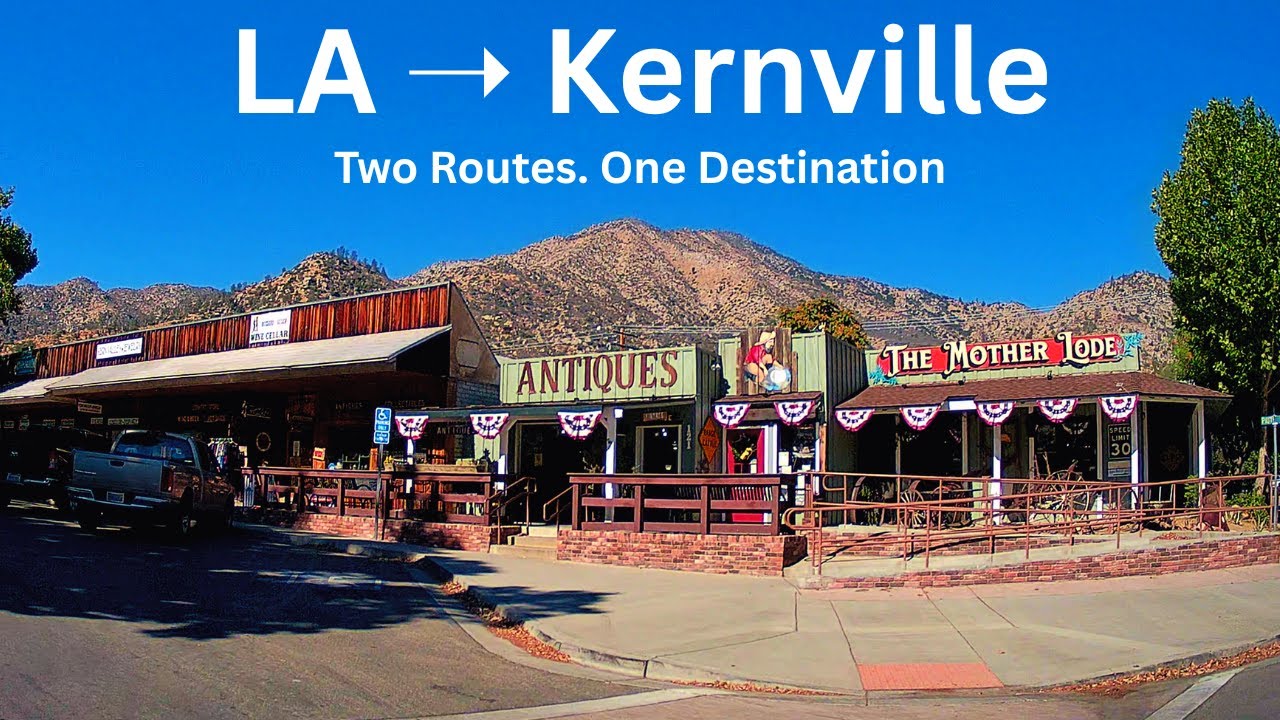 Driving from Los Angeles to Kernville. Two Routes Compared in Timelapse