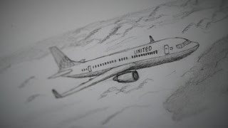 How to draw Boeing 737900 United