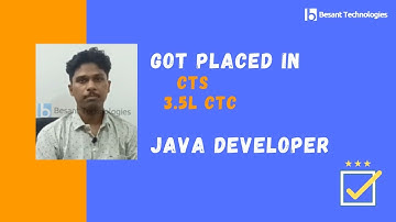 Besant Technologies Chennai Velachery Reviews | Vignesh Got Placed in CTS 4Lac | Java Full Stack