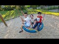                                          اللعب بالأرجوحة وتحدي الزحليقة زين وتيم  ألعاب