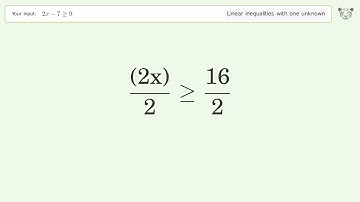 Solving Linear Inequalities: 2x-7 is Greater Than or Equal to 9