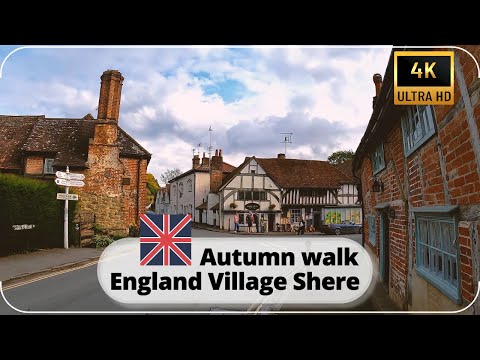 [4k] 🇬🇧 Peaceful English countryside Shere village autumn walk - 'The holiday' filming location