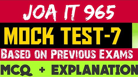 JOA 965 Preparation Mock test 7 (Based on #joa817 #joa903 #joa939 #joa1000) #hpssc #mocktest